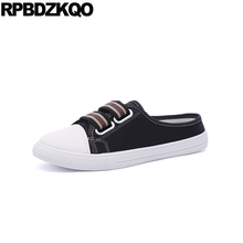 Zapatillas planas de lona para mujer, zapatos informales transpirables de punta redonda, color negro, envío directo, 2021 2024 - compra barato