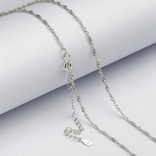 Colar de prata esterlina 925mm 1.3mm, corrente com onda d' água, pingente para mulheres, s925, jóias, presente 2024 - compre barato