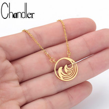 Chandler 316L Stainless Steel Ocean Wave Necklace For Women Surf Pendant Sea Beach Summer Jewelry Unisex Fashion Trendy Collar 2024 - buy cheap