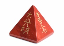 Natural Chakra Red Jasper Carved Crystal Healing Pyramid Engraved Balance Usui Reiki Symbols with a Free Pouch 2024 - buy cheap