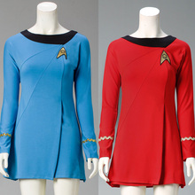 High Quality Startreks Female Uniform Dress Duty TOS Cosplay Costume ST Costume Red Blue Halloween party 2024 - buy cheap