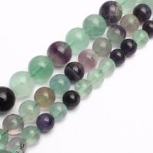 Natural Colorful Fluorite Round beads   for jewelry Bracelet ,Necklace, making 15inches/strand4/6/8/10/12mm 2024 - buy cheap