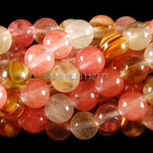 Multicolor 8mm Watermelon Tourmaline Chalcedony Round Loose Beads For Necklace Bracelet Jewelry Natural Stone 15'BV187 Wholesale 2024 - buy cheap