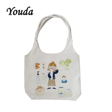 Youda Original Illustration Design Handbag Print Canvas Bag College Style Handbags Personality Wild Shoulder Bags Fashion Totes 2024 - buy cheap