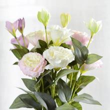 7 шт./лот европейские искусственные цветы, 3 головы, искусственные цветы Eustoma florus Lisianthus для осени, свадьбы, украшения для дома 2024 - купить недорого