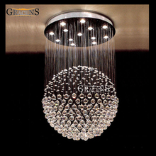 Modern Clear Crystal Ceiling Light Fixture Crystal Ball Large Sphere Lustre Fitting Princess Crystal Luminaria Teto Pendente 2024 - buy cheap