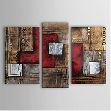 Hand Painted Oil Paintings 3pcs Reds Brown Modern Oil Painting On Canvas Art Wall Decor-Abstract Oil Painting Wall Art 2024 - buy cheap