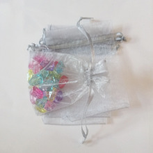 Bolsas de regalo grises para joyería y embalaje, bolsa de Organza con cordón, bolsas de almacenamiento de viaje para boda/mujer, 100 Uds. 2024 - compra barato