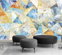 Papel de parede 3d abstrato com listra geométrica, mural para impressão, foto, rolos de papel de parede para sala de estar, quarto, pintura murais personalizada 2024 - compre barato