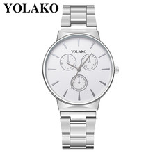 2019 notícias chegada yolako relógios masculinos preto quartzo banda de aço inoxidável newv pulseira relógio analógico relógio de pulso 12.26 2024 - compre barato