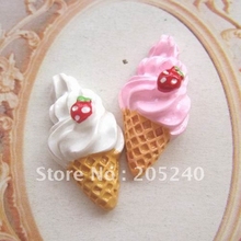 20pcs Mixed 2colors Cute Resin Icecream For Diy Decoration 2024 - buy cheap