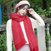 New arrival fashion winter long soft cute scarf comfortable warm fresh shawl women outdoor knit classical solid sweet scarf 2024 - buy cheap