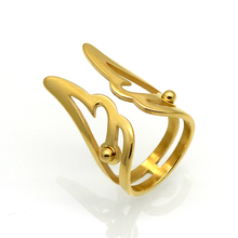 Cabeza de diseño único con forma de ojo, anillo de acero inoxidable hueco de Color dorado para mujer, joyería, anillo de fiesta 2024 - compra barato