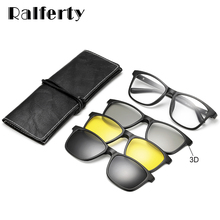 Ralferty-gafas de sol polarizadas magnéticas para hombre y mujer, montura óptica para miopía, TR90, 3D, amarillas 2024 - compra barato