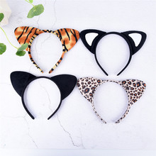 Leopard Plush Headband Cute Cat Ear Hair Accessories For Women Girls Headwear Easter Dance Party Fantastic Hairband 2024 - buy cheap