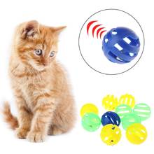 10 шт./лот пластиковые игрушки для домашних животных с маленьким колокольчиком диаметром 3,5 см, мяч, игрушка для кошек 2024 - купить недорого