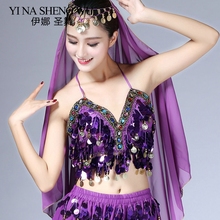 1Pc Women Belly Dance Twinkling Sequin Sexy Beaded Fringe Belly Dance Top Bra Sexy Hanging Coin Bollywood Oriental Dance Tops 2024 - buy cheap