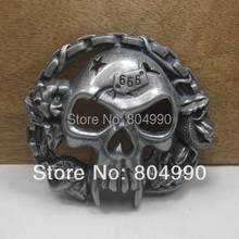 Skull belt buckle with pewter finish  FP-03383 brand new condition with continous stock 2024 - buy cheap