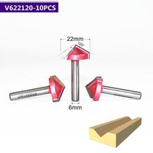 Broca de 6mm x 120 grados x 22mm para fresadora CNC, máquina herramienta CNC, PVC,MDF, acrílico, carburo, inserto de carpintería 2024 - compra barato