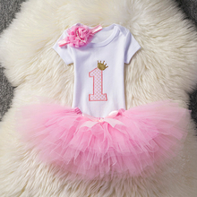 Brand Baby First 1st Birthday Outfit Tutu Bebes Little Girl Clothing Christening Suits Newborn Baptism Clothes Pink Purple Dress 2024 - buy cheap