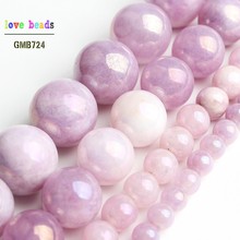 Roxo Contas Galvanizados Pedra DIY Beads para DIY Fazer Jóias Pulseira Angelite 15 "Vertente 4/6/10/12mm 2024 - compre barato
