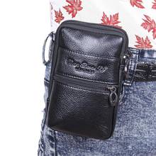 Men Oil Wax Leather Vintage Travel Cell/Mobile Phone Cover Case Belt Hip Bum Pouch Purse Fanny Pack Waist Bag 2024 - buy cheap