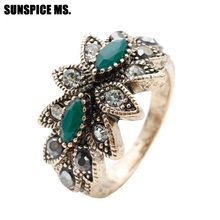 Sunspice ms. novo estilo vintage turco mulheres linha estreita anéis antigos cor dourada resina estrela anéis de dedo étnicos indianos joias 2024 - compre barato