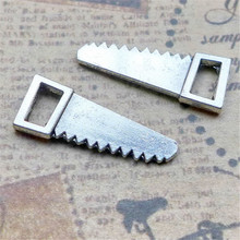 Charmoso de liga de zinco para pulseira, charmoso de metal banhado a prata para pulseira faça você mesmo 23.4*8.8mm 1.2g 2024 - compre barato