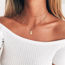 2 Pcs/Set Exquisite Female Necklace Pendant Bead Chain Double Gold Necklace Set Lady Fashion Birthday Party Jewelry Gift 2024 - buy cheap