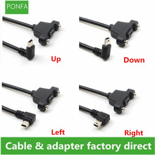Mini USB Up Down Left Right Angled Elbow mini USB B 5pin 2.0 Male to Female Extension Cable 30cm 50cm With Panel Mount Hole 2024 - buy cheap
