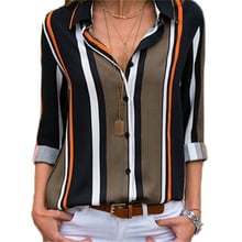 Loose Striped Shirts Women Casual Blouses Turn-down Collar Long Sleeve Kimono Tops Women Camisas Mujer 2024 - buy cheap
