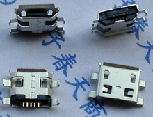 Conector fêmea 0.8mm tipo b, conector micro usb 5 pinos b para telefone celular mini usb conector 5 pinos soquete de carregamento quatro pés plugue, 20 peças 2024 - compre barato