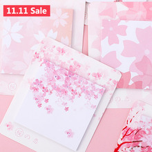2 Pcs/Lot Plants Pink Cherry blossoms memo pad sticky notes paper sticker notepad kawaii stationery pepalaria office 2024 - buy cheap