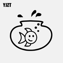 YJZT 14.7CM*14.1CM Vinyl Decal Car Sticker Aquarium Gold Fish Bowl Tank Black/Silver C24-0920 2024 - buy cheap