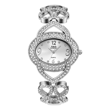 Relógio feminino luxuoso com diamantes e pulseira, aço inoxidável, quartzo, presente para mulheres, 2019 2024 - compre barato
