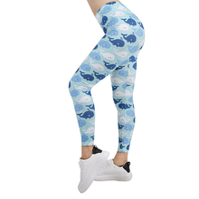 Legging mulheres feliz baleias impressão leggins fino alta elasticidade leggins leggings de fitness calças femininas 2024 - compre barato