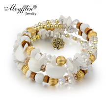 Meyfflin Bohemia Charm Bracelets For Women Fashion Resin Beads Multilayer Strand Bracelet & Bangle Ethnic Jewlery pulseras 2024 - buy cheap