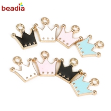 Approx 10x11mm Little Crown 5 Colors Charms for Jewelry Making Alloy Pendant Jewlery Findings for Bracelet Necklace Earrings 2024 - buy cheap
