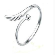 Fres Shipping 2017 New Silver Plated Joint Joint Angel Wings Opening Ring New Pattern Rings For Girl Women Gift Jewelry 2024 - buy cheap