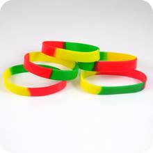 50x red yellow green Silicone wristband Jamaica Rasta Reggae Punk Hiphop Bracelet Fashion jewelry 2024 - buy cheap