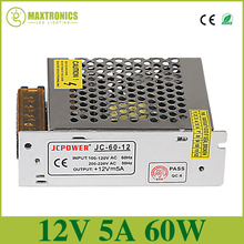 La mejor calidad 12V 5A 60W fuente de alimentación conmutada para tira de LED entrada CA 110-240V a cc 12V envío gratis 2024 - compra barato