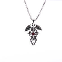 New Chunky Evil Wings Necklace Red Crystal Cross Sword Pendant Necklaces For Women Men Chain Choker Fashion Jewelry Accessories 2024 - buy cheap