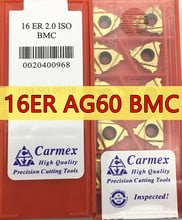 16ER AG60 BMC 10pcs/set Carmex  CNC Internal thread Carbide insert Processing steel Free shipping 2024 - buy cheap