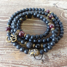 Men's Beaded Meditation Bracelets Black Matte Onyx Wrap Bracelet 108 Prayer Beads Mala Yoga Bracelet Buddha Jewelry Men 2024 - buy cheap