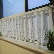 Cortina voile de rosas com meia sombra de café, cortinas curtas de porta de cozinha, cortina de janela de casa em oferta, frete grátis 2024 - compre barato