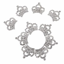 10x strass cristal prata enfeite de coroa artesanato de casamento diy 23x23mm 2024 - compre barato