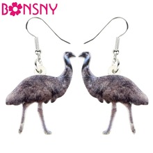 Bonsny brincos acrílicos australianos brincos de avestruz para mulheres joias de animais de novidade para presentes 2024 - compre barato