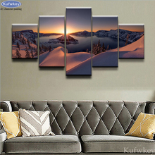 5d quadrado completo diy pintura diamante natureza cenário diamante bordado 5 painéis nascer do sol inverno lago ponto cruz pintura mosaico 2024 - compre barato