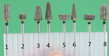 Free Shipping 2.35mm Diameter Shank Sintered Diamond grinding burs 8pcs/set for grinding jade, stone, marble glass 2024 - buy cheap