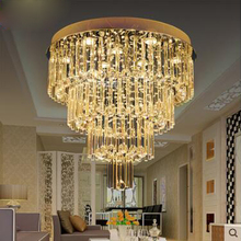 Lustre de cristal para sala de estar, lâmpada redonda para escada, quarto, restaurante, roupas, loja de roupas, candelabro moderno 2024 - compre barato
